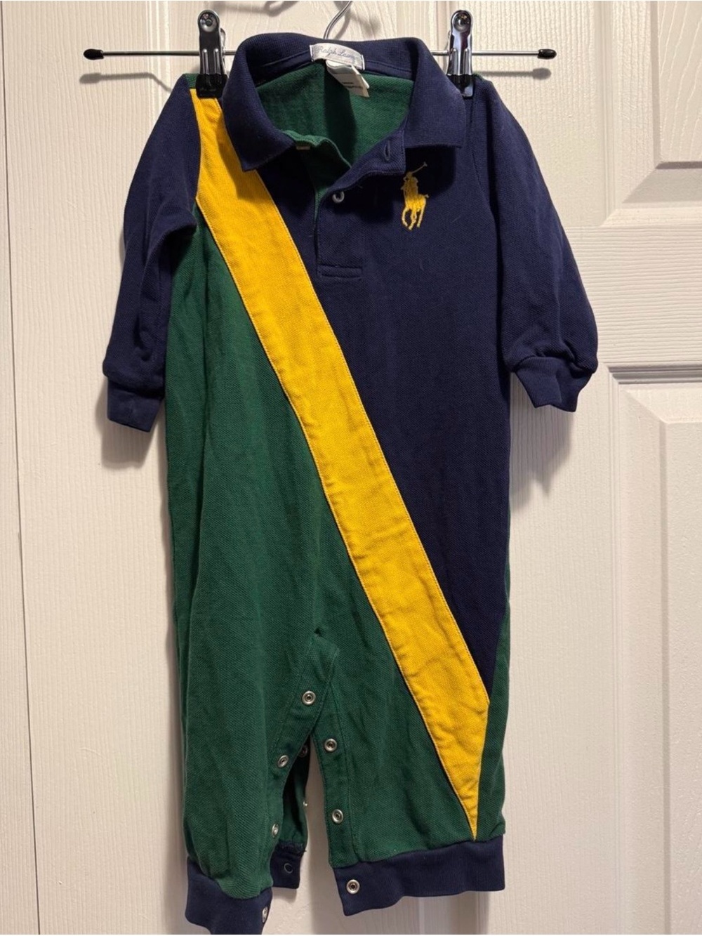 Ralph Lauren Navy, Green & Yellow Polo One-Piece
